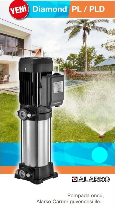 Alarko  PLD 2-7      1.5Hp  220V    Paslanmaz Gövdeli Dikey Milli Çok Kademeli Santrifüj Pompa