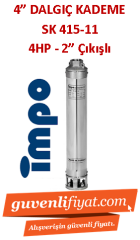 İMPO SK 415/11 4HP 2'' Çıkışlı 4'' Dalgıç Kademe (tek pompa)- Technoplast Başlıklı