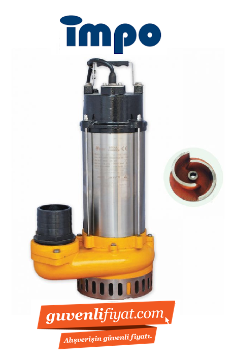 İMPO V2200F 3. HP 220V PİS - KİRLİ SU  FOSEPTİK DALGIÇ POMPA