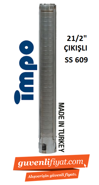 SS 609/32 - 15 HP 21/2'' ÇIKIŞLI KOMPLE PASLANMAZ ÇELİK KADEMELİ TEK DALGIÇ POMPA