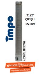 SS 609/12 5.5 HP 21/2'' ÇIKIŞLI KOMPLE PASLANMAZ ÇELİK KADEMELİ TEK DALGIÇ POMPA