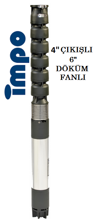 S 655/05 - 15 HP 4'' ÇIKIŞLI 6'' DÖKÜM FANLI DERİN KUYU DALGIÇ POMPA(C Tipi Motorlu)