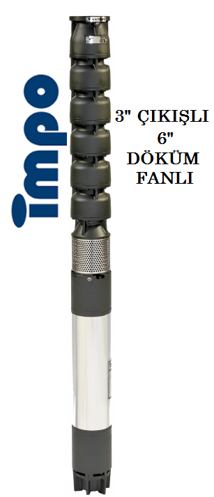 S 645/18 - 50.HP 3'' ÇIKIŞLI 6'' DÖKÜM FANLI DERİN KUYU DALGIÇ POMPA(C Tipi Motorlu)