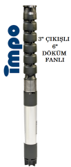 S 635/22 - 50.HP 3'' ÇIKIŞLI 6'' DÖKÜM FANLI DERİN KUYU DALGIÇ POMPA(C Tipi Motorlu)