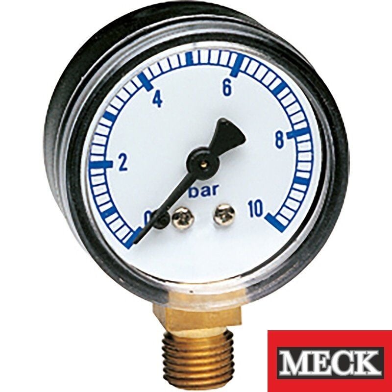 MECK 0-6 BAR ALTTAN ÇIKIŞLI ÇELİK GÖVDELİ  1/4'' BAĞLANTI  50 MM ÇAPLI MANOMETRE